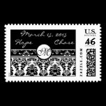 Black Damask Wedding Stamp