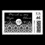 Black Damask Wedding Stamp