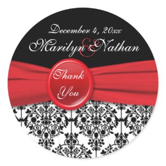 Black Damask with Poppy Red 3