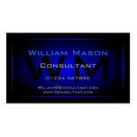 Black & Dark Blue Framed Monogram - Business Card