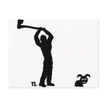black dead bunny - lumberjack postcard