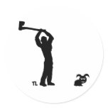 black dead bunny - lumberjack sticker