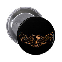 Black Death Skull -or Pinback Button
