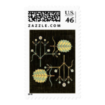 black deco floral stamps