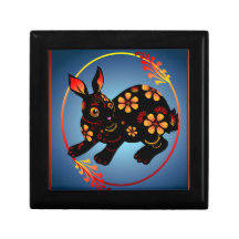 Black Designed Rabbit Gift Boxes