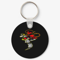 Black Devil Girl Riding Tat Machine keychains