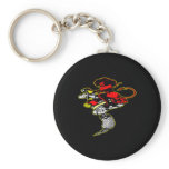 Black Devil Girl Riding Tat Machine keychains