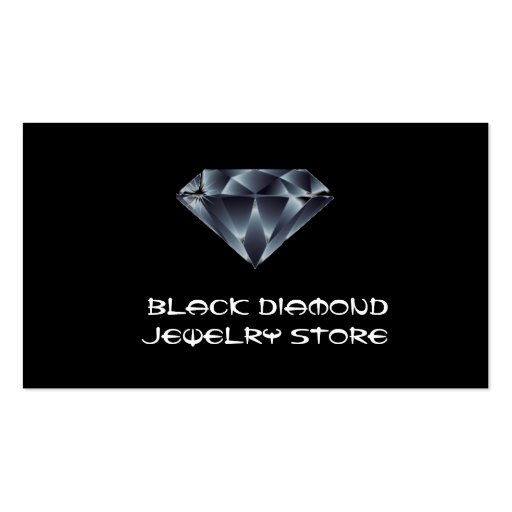 Black diamond jewelery store Business card