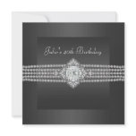 Black Diamond Womans 40th Birthday Party Invite