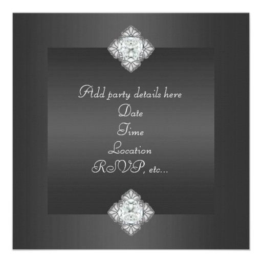 Black Diamond Womans 40th Birthday Party Invite