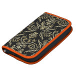 Black Diamonds And Gold Tones Floral Damasks Organizer