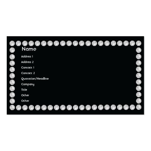 Black Diamonds - Business Business Card Templates (front side)