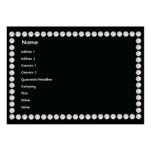 Black Diamonds - Chubby Business Card Templates (front side)