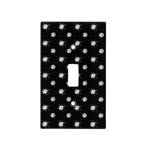 Black diamonds light switch cover Zazzle