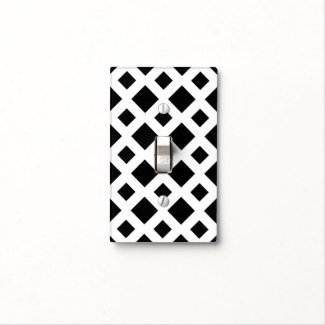 Black Diamonds on White Light Switch Covers