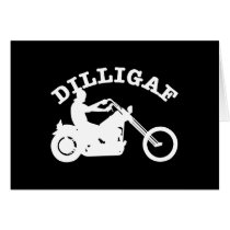 Black  Dilligaf Chopper Greeting Card