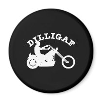 Black  Dilligaf Chopper Magnet