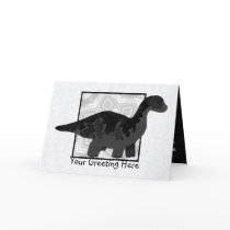 Black Dinosaur Greeting Card