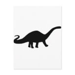 black dinosaur icon post card