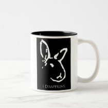 Black Disapproving Rabbits Mug mugs