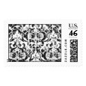 Black distressed Damask postage