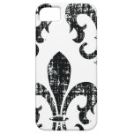 Black distressed fleurdelis stylish iphone 5 case