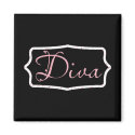 Black Diva Word Art magnets