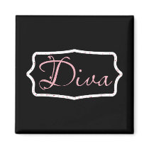 Black Diva Word Art magnets