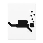 black diver icon post card