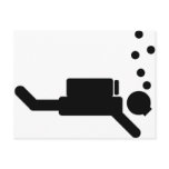 black diver icon post card