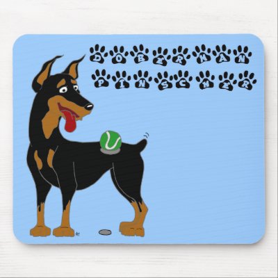 Black Doberman Mousepad by bizarrecartoons