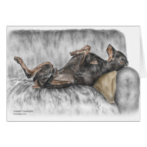Black Doberman Pinscher Guard Dog Cards