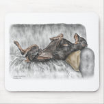 Black Doberman Pinscher Guard Dog Mousepad