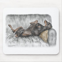 Black Doberman Pinscher Guard Dog Mousepad