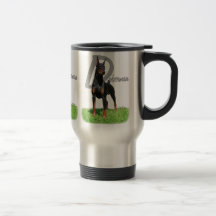 Black Doberman Pinscher travel mug