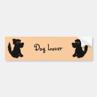 Black Dog Pooch Bumper Sticker