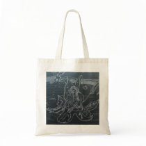 Black Doodle Fairy Tote Bag