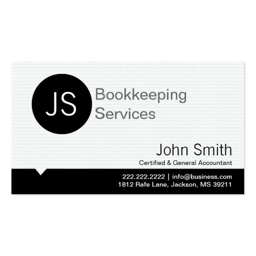 Black Dot Bookeeping/Accounting business card (front side)