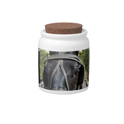 Black Draft Horse Candy Jar