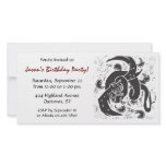 Black Dragon Birthday Party Invite photo cards