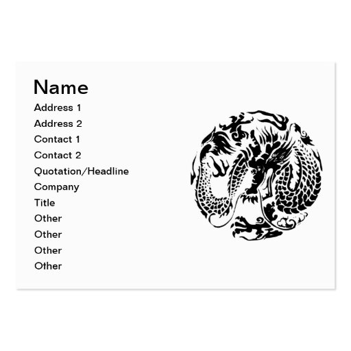 Black Dragon Business Card (front side)