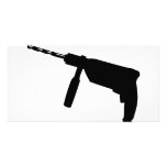 black drill machine icon personalized photo card