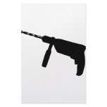 black drill machine icon stationery