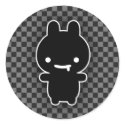 Black Drooling Bunny Stickers