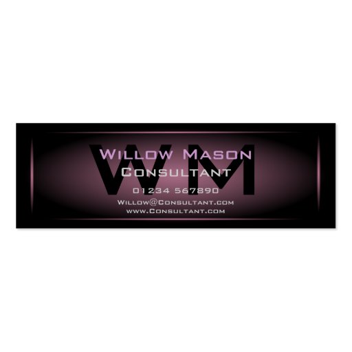 Black & Dusty Pink Framed Monogram - Business Card (front side)