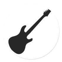 black e-guitar icon stickers