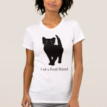 Black eartipped cat T shirt t-shirts