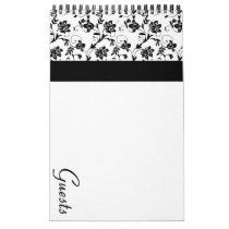 Black Elegance Guest Book Wall Calendar