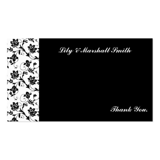 Black Elegance Thank You Card Business Card Template (front side)