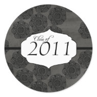 Black elegant pattern graduation class of sticker sticker